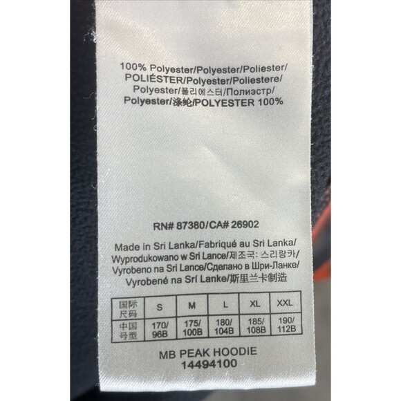 Burton MB Peak Hoodie Men's Full Zip Jacket Orange Gray Black Size Medium - Picture 10 of 10